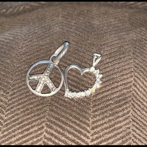 Charms (peace sign-patagonia) (heart-Kay jewelers)